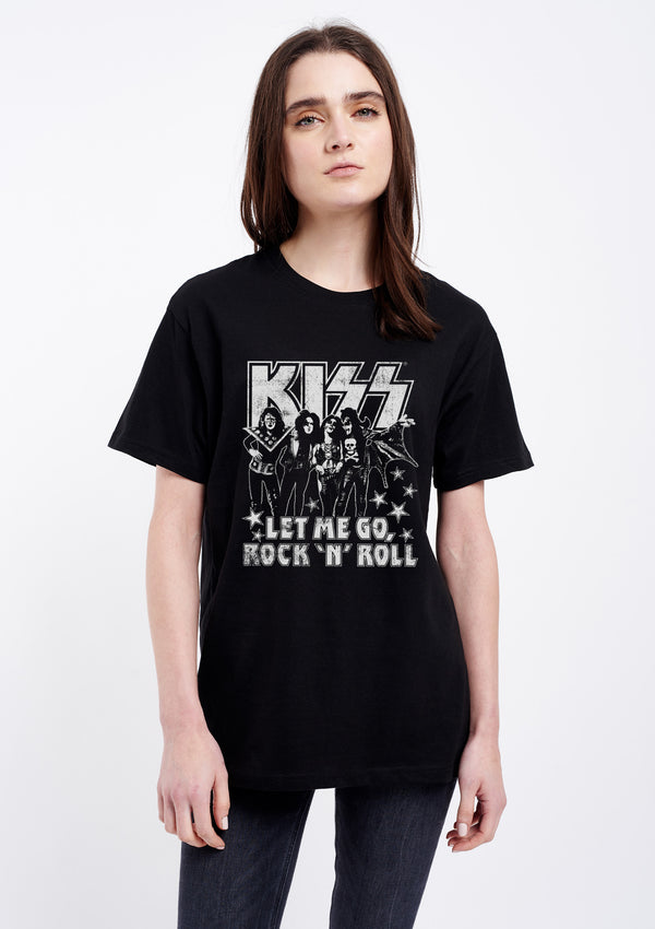 Kiss Rock N' Roll Women's Black Tee