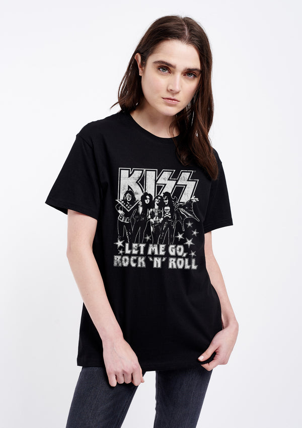 Kiss Rock N' Roll Women's Black Tee