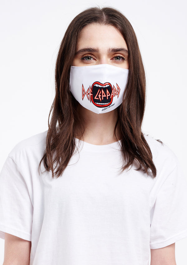 Adult Unisex Def Leppard Love Bites White Non-Medical Face Mask