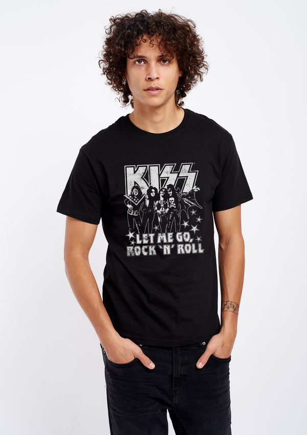 Kiss Rock N' Roll Men's Black Tee