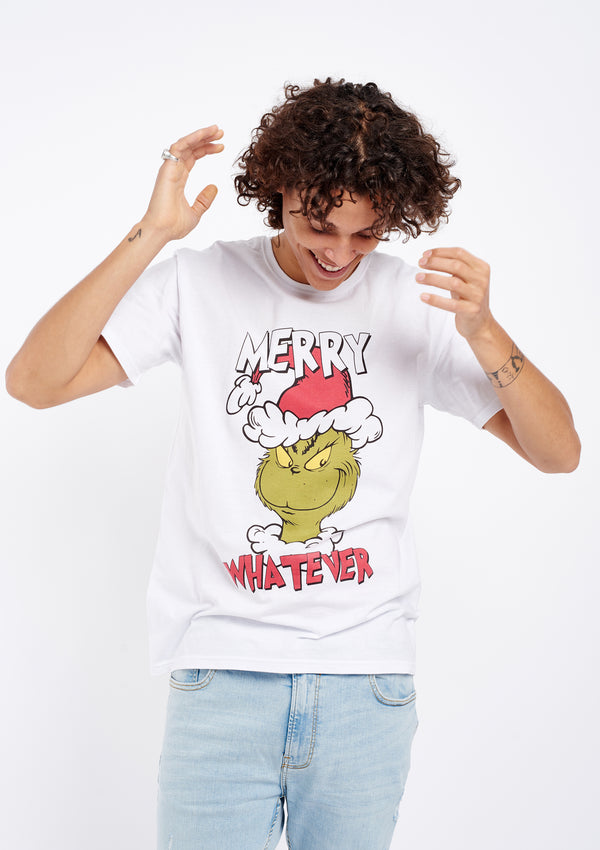 The Grinch Merry Whatever Men's White Tee
