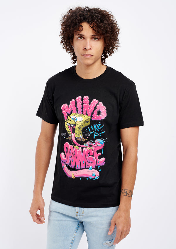 SpongeBob Squarepants Mind Like a Sponge Men's Black Tee