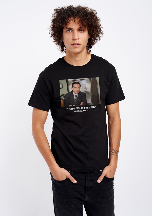 The Office That's What She Said Men's Black Tee