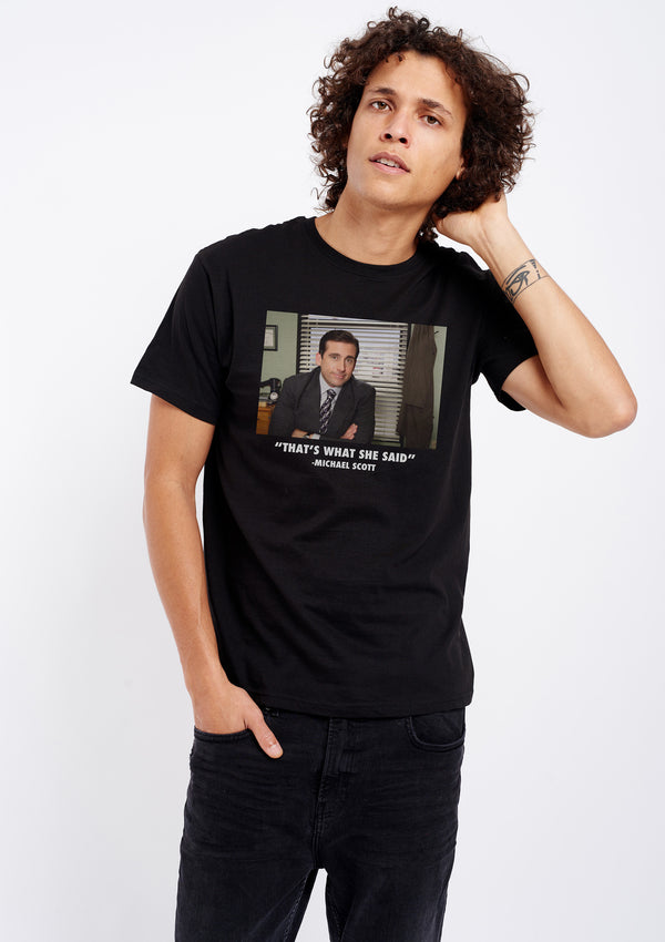 The Office That's What She Said Men's Black Tee